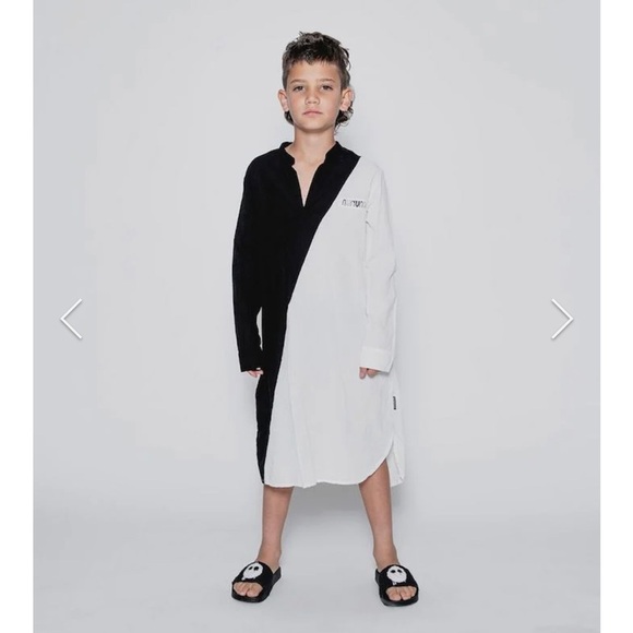 nununu Black and White Kids Swim Coverup Kaftun